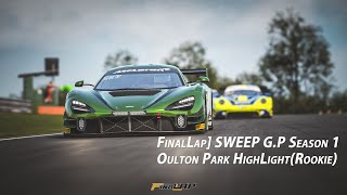 FinalLap 원치않는 사고 SWEEP GP Season1 Rookie R2 HighLight Oulton Park [upl. by Avid]