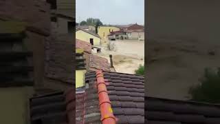 Terrible flood in Italy people are evacuated directly from the roofs of houses [upl. by Matusow]