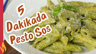 5 DAKİKADA PESTO SOS TARİFİ ✅ Pesto Soslu Makarna Nasıl Yapılır 😋 [upl. by Hatnamas451]