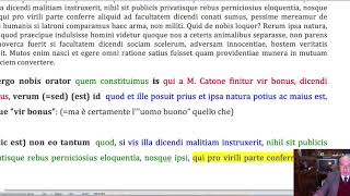 Institutio Oratoria XII 1 2 Quintiliano Loratore deve essere soprattutto un uomo onesto [upl. by Ellives]