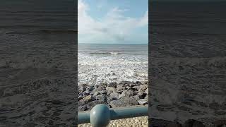 High tide today at Pendine sands 🌊 beach sea [upl. by Ahsatel]