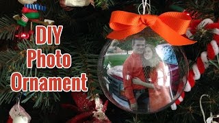 DIY PHOTO ORNAMENT  Christmas Gift  Pinterest Inspired [upl. by Arayc437]