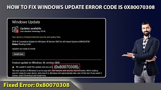 How to Fix Windows Update Error Code is 0x80070308  Windows Update Error  Quick Fix 0x80070308 [upl. by Itoyj]