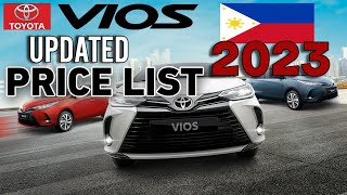 TOYOTA VIOS 2023 UPDATED PRICE LIST amp SPECS PHILIPPINES [upl. by Aicilehp567]