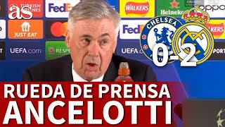 CHELSEA 0 REAL MADRID 2  ANCELOTTI Rueda de prensa COURTOIS RODRYGO VINICIUS  CHAMPIONS  AS [upl. by Yespmed286]