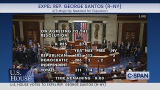 US House Votes to Expel George Santos [upl. by Agiaf]