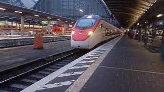 Ausfahrt vom Giruno der SBB in Frankfurt Main HBF [upl. by Hartzel875]