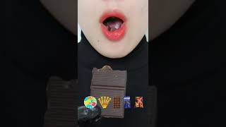 ASMR Eats all kinds of candy and chocolate 🐊🐊🍫🍫 asmr food chocolate funny shorts [upl. by Pickering329]