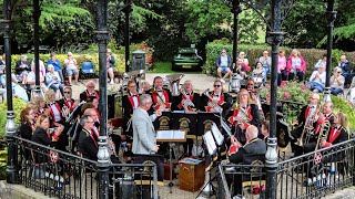 Morecambe Brass Band playing at Grange on 6 8 23 [upl. by Jenness]