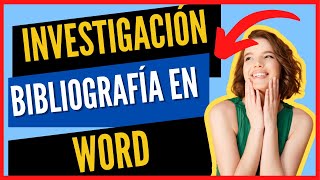 DESCUBRE como INVESTIGAR EN WORD sin salir de la aplicación y AGREGAR BIBLIOGRAFÍA AUTOMATICA [upl. by Hallee]