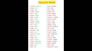 Opposite Words in EnglishAntonyms and Synonyms words Opposite Words [upl. by Krischer380]