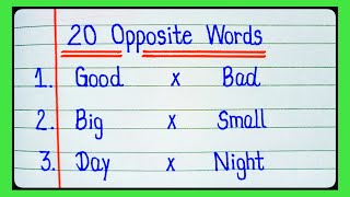 20 Opposite WordsOpposite Words In EnglishOpposite Words l Opposite Words l Antonyms l [upl. by Cassella839]