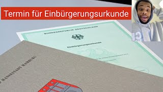 Einbürgerung  Einbürgerungsurkunde abholen und neue Ausweis beantragen [upl. by Ardelle460]