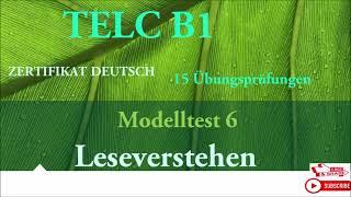 TELC B1  zertifikat deutsch 15 übungsprüfungen Leseverstehen B1 modelltest 6 mit Lösungen [upl. by Namyl]