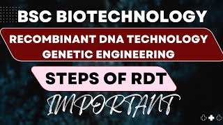 BSc BIOTECHNOLOGY 1st YEAR  RECOMBINANT DNA TECHNOLOGY  GENETIC ENGINEERING  STEPS OF RDT [upl. by Aicssej692]