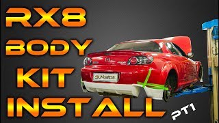 Mazda Rx8 Body Kit Install pt 1  AEROKIT BODY KIT FITTMENT [upl. by Ysset]