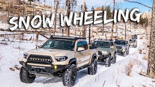 SNOW WHEELING  Casual day trip hangs and weiners with Tacomas 4runners and a Jeep [upl. by Hayott]