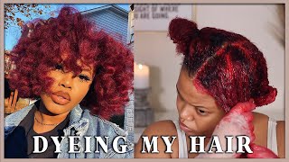 How I Dye My Hair RedBurgundy WITHOUT Bleach Highly Requested  VLOGMAS DAY 6 [upl. by Ellehcsar]