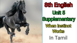 8th English  Unit 5  Supplementary  When Instinct Works  In Tamil [upl. by Aitsirt742]