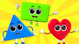 Shapes Song Preschool Rhyme And Kids Learning Video by Baby Rainbow [upl. by Holihs]