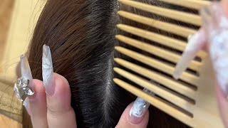 ASMR Relaxing Dandruff Cleaning Hands and Comb Sounds [upl. by Leelah507]