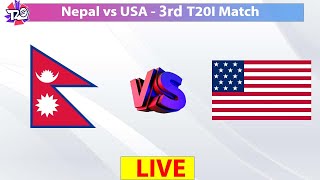 🔴Live Nepal vs USA 3rd T20I Cricket Match Live  Nepal tour of USA Cricket [upl. by Leciram]