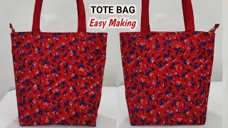 How to make Reusable Cloth Bags at home  Tote bag sewing tutorial  How to make Tote bag  DIY BAGS [upl. by Kosse]