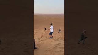 Thrilling Sandboarding Adventure in the Dubai Desert Sandboarding DubaiDesert TravelDubai [upl. by Anotal]