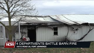 Four departments battle barn fire in Putnam County [upl. by Livingston145]