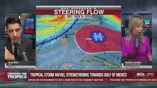 Breaking down the latest track for Tropical Storm Rafael  Tracking the Tropics [upl. by Nnaitsirk899]