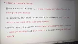 Doctrine of quantum Meruit [upl. by Sivrahc928]