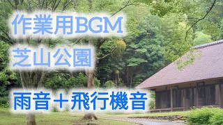 【作業用】60分雨音＋飛行機音in芝山公園【BGM】 [upl. by Servais]