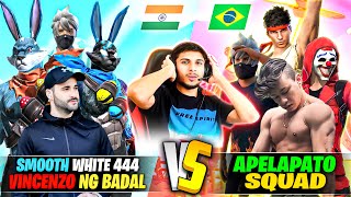 Smooth 🇮🇳 White 444 🇲🇦 vs Apelapato 🇧🇷 Squad  Brazil  Clash of God 🥵 CS Battle nonstopgaming [upl. by Art]