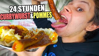 24 STUNDEN nur CURRYWURSTampPOMMES ESSEN😍🐖1 MILLIONEN SCOVILLE CURRYWURST🔥🥵 [upl. by Aseret]