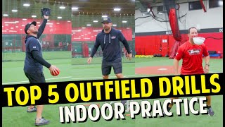 Top 5 Indoor Outfield Drills for YOUTH BASEBALL [upl. by Yotal463]