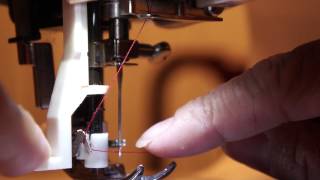 HOW TO USE THE AUTOMATIC NEEDLE THREADER ON A SINGER SEWING MACHINE 4166 tutorial [upl. by Orlanta]