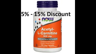 Discount  Now Foods AcetylLCarnitine 500 mg 100 Veg Capsules Review [upl. by Medora]