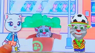 DIY Big Collection Paper quiet game  My Talking Tom Friends [upl. by Hada]