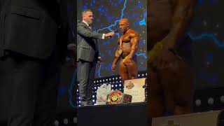 212 Winner Speech from Radoslav Angelov at the Romania Muscle Fest Pro 🏆🥇 [upl. by Aiciruam]