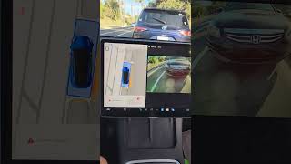 Tesla model y automatic parking autopark automobile full self driving teslamodely fsd modelx [upl. by Ynolem]