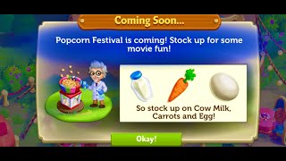 FarmVille 2 Country Escape🍿Popcorn Festival COMING SOON farmville2 fv2 iosgameplay [upl. by Katuscha276]