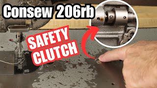 How to Reset Safety Clutch Consew 206rb Industrial Sewing Machine Repair 206 206rb1 206rb2 206rb5 [upl. by Dihaz]