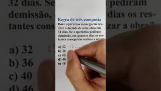 Doze operários conseguem realizar a metade de uma obra em 32 dias Se 4 operários pediram demissão [upl. by Lamprey]