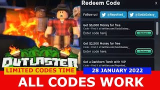 ALL CODES WORK Outlaster ROBLOX  January 28 2022 [upl. by Yekram707]