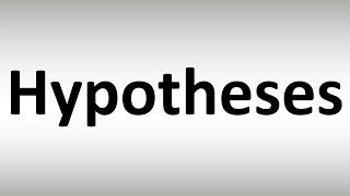 How to Pronounce Hypothesis Plural Hypotheses [upl. by Dagmar]