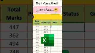 Automatic passFail😲🔥In Excel Result Tutorial excel msexcel shorts [upl. by Myrlene]