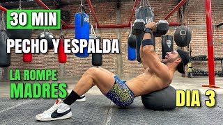 Rutina De Pecho Espalda Y Triceps en Casa Rápida 30 Minutos La Rompe Madres Día 3 [upl. by Aratahc906]