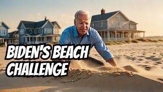 Biden is currently battling the sand at his beach house in Delaware  The sand is winning [upl. by Ardisj]