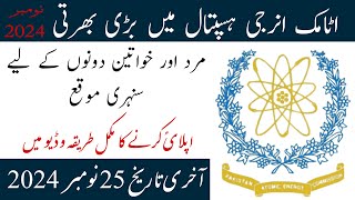 Atomic Energy Hospital Jobs 2024 PAEC jos 2024 Jobs 2024 in Pakistan [upl. by Mllly]