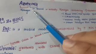 Azotemia and Uremia Basic Difference [upl. by Alten]